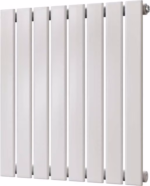 UK Radiators Typhoon White Flat Tube Horizontal Designer Radiator, H: 60.0 cm, W: 54.4 cm