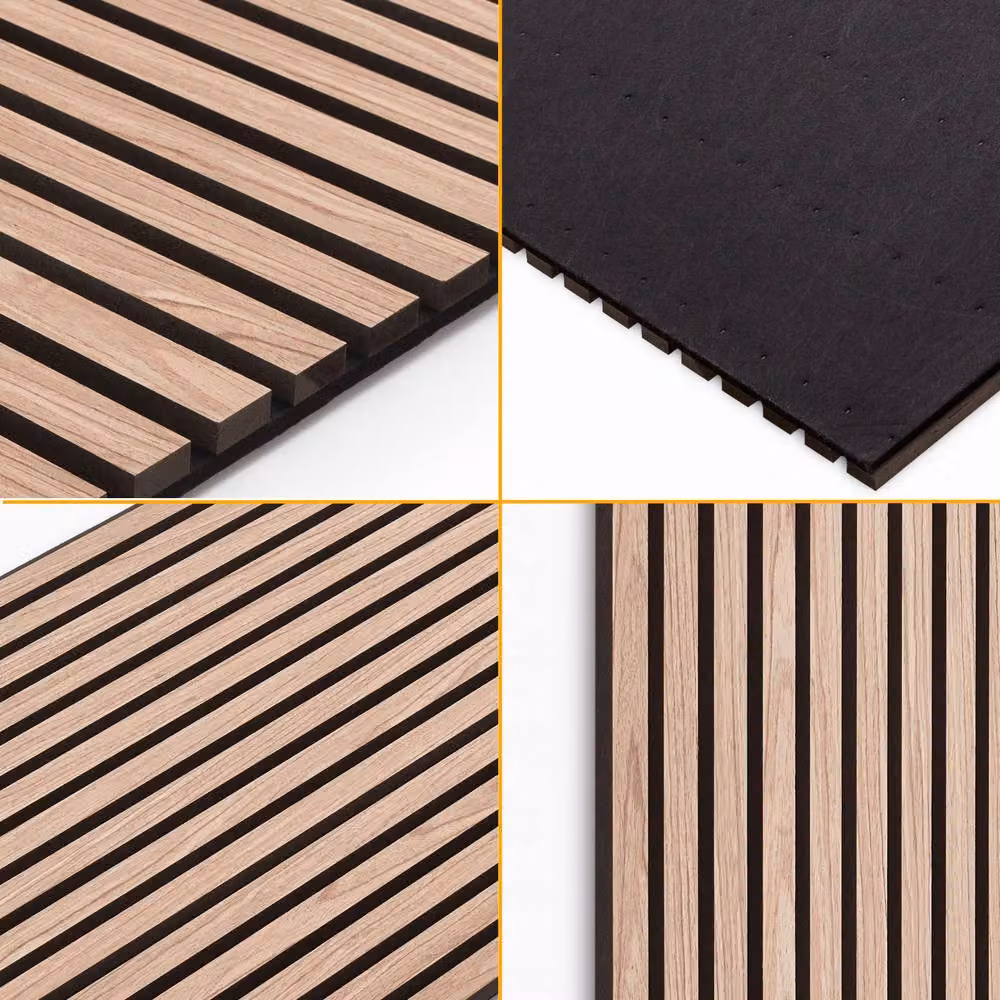 Novecrafto Wooden Acoustic Wall Panels with Felt Backing, Sound Absorbing MDF Wall Cladding, W: 120 cm, H: 60 cm – 8