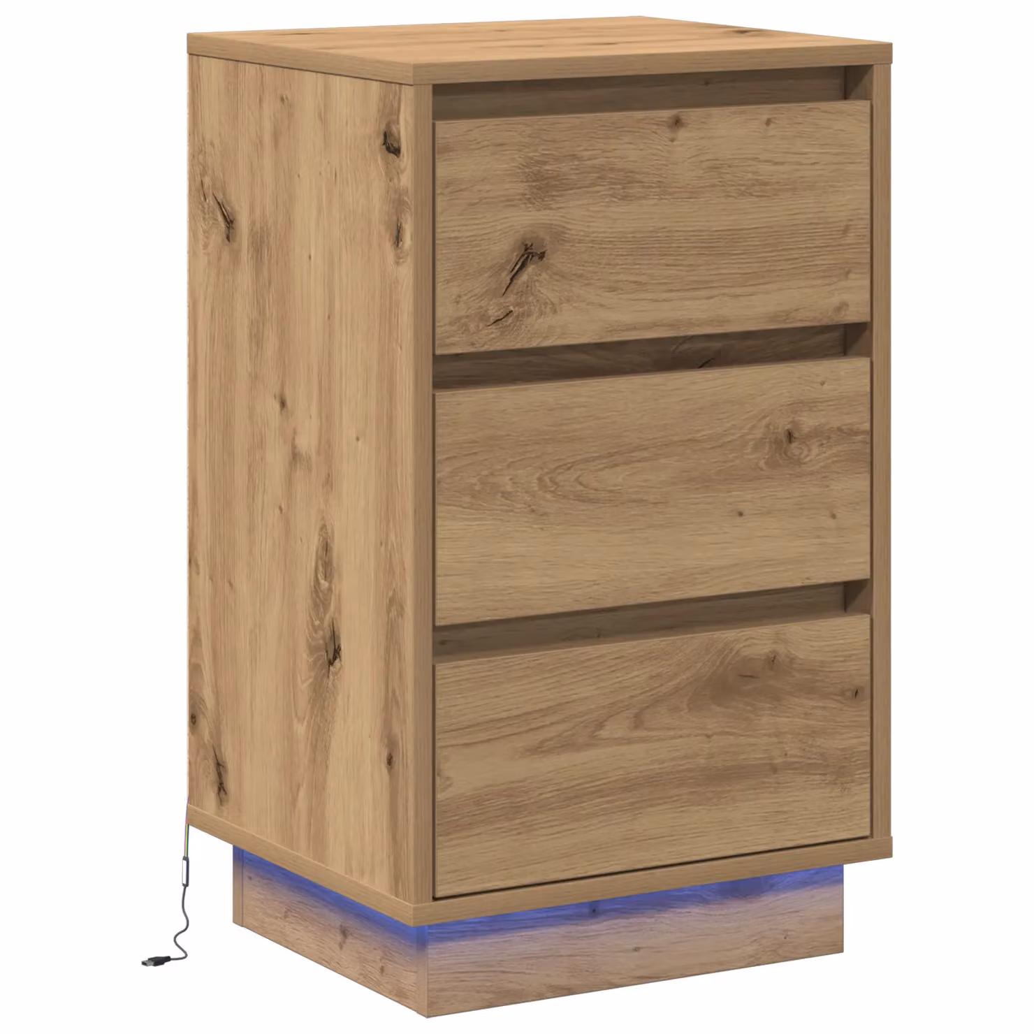 Berkfield Home Bedside Cabinet in Artisan Oak Brown with Integrated LED Lighting, W: 39 cm, D: 34.5 cm, H: 65 cm – 2