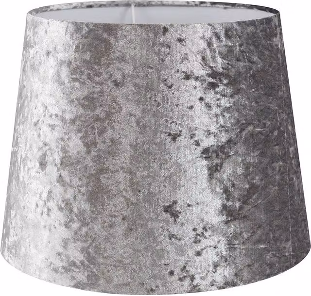 ValueLights Modern Tapered Cone Table Floor Lamp Shade in Silver Grey Velvet
