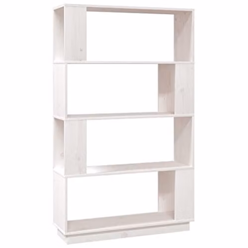 vidaXL White Solid Wood Pine Book Cabinet and Room Divider, W: 80 cm, D: 25 cm, H: 132 cm – 1