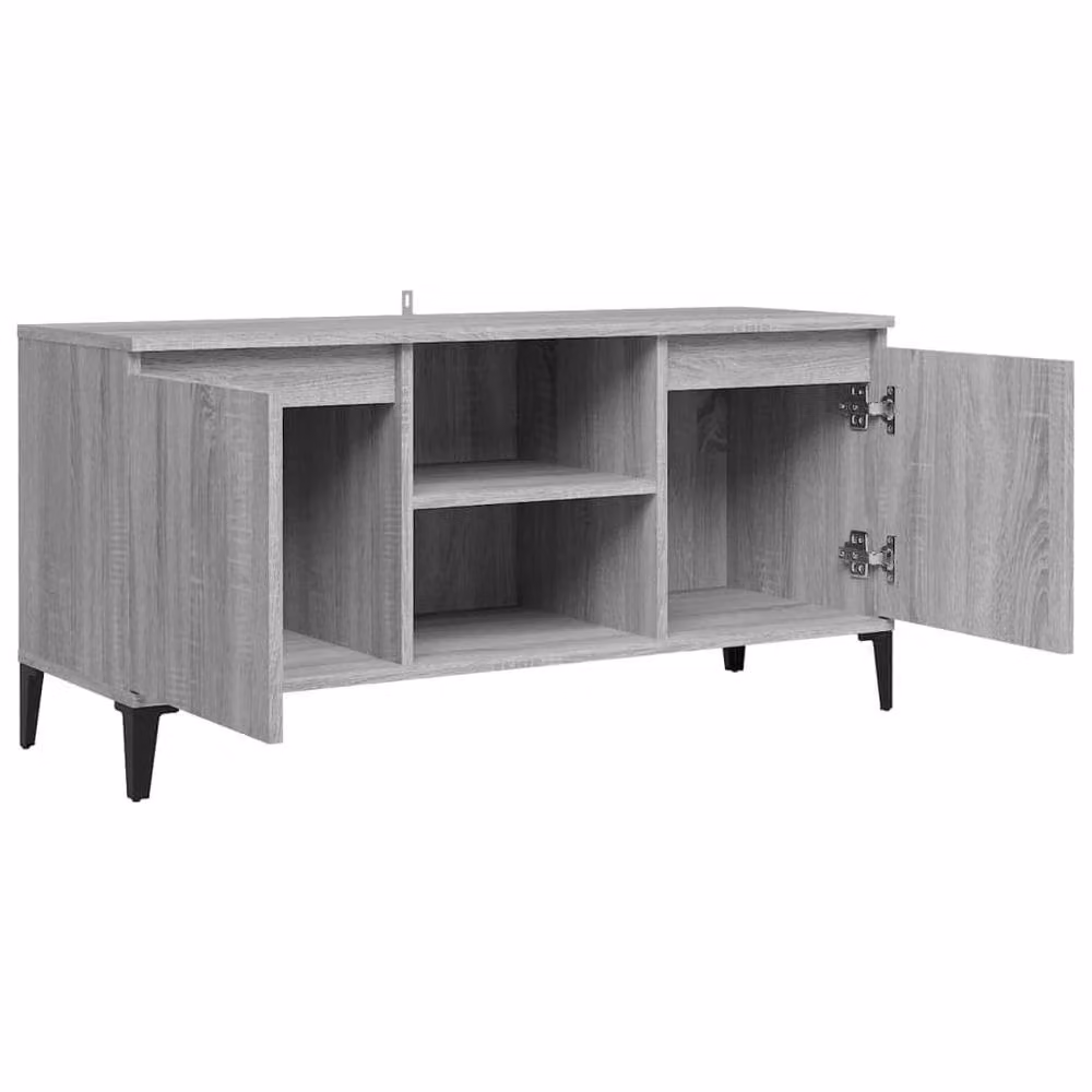 Berkfield Home Modern TV Cabinet in Grey Sonoma with Metal Legs, W: 103.5 cm, D: 35 cm, H: 50 cm – 4