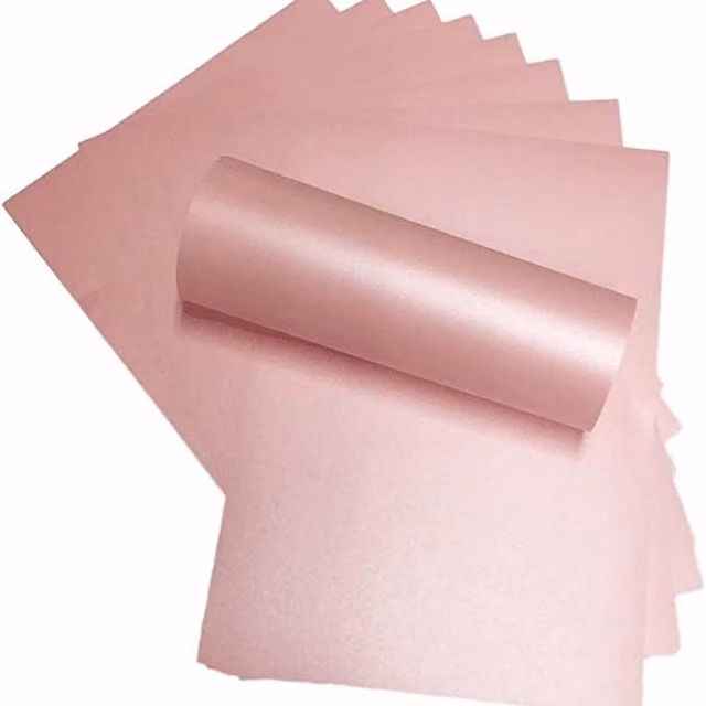 Syntego Pack of 10 Petal Pink Satin Construction Paper Cards, 30.48 x 30.48 cm