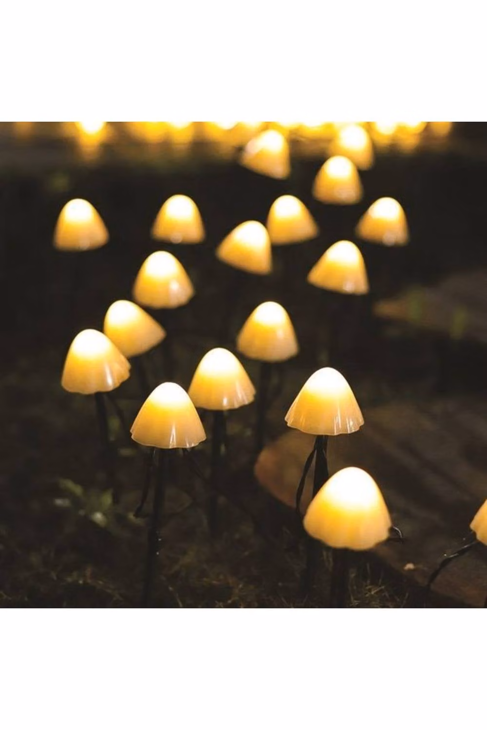 KDMD 10 Solar LED Warm White Mushroom String Lights, 3.8m – 2