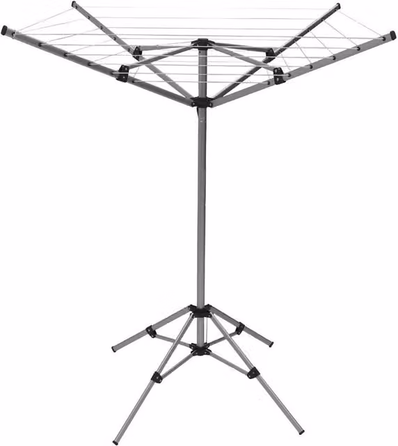 Oypla 15m 4 Arm Lightweight Free Standing Rotary Airer in Silver