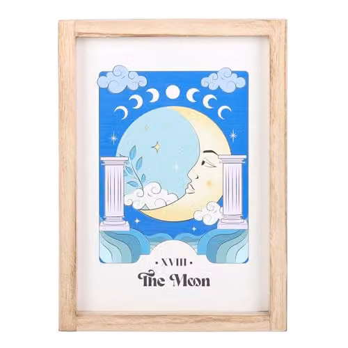 KDMD The Moon Celestial Framed Wall Print in Blue