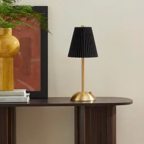 OHS Modern LED Rechargeable Cordless Table Lamp with Touch Control in Black and Gold/Brass – 4