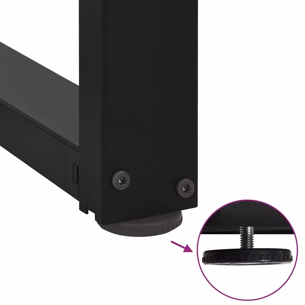 Berkfield Home T-Shaped Dining Table Legs, 2 Piece Black Steel Set, W: 60 cm, D: 35 cm, H: 72-73 cm – 4
