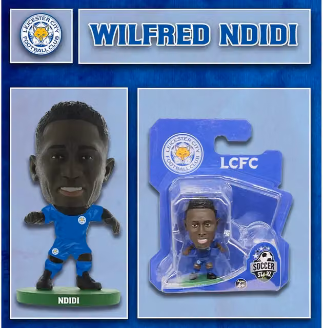 SoccerStarz Leicester City FC Wilfred Ndidi Home Kit Mini Figure, Blue, Height: 5 cm