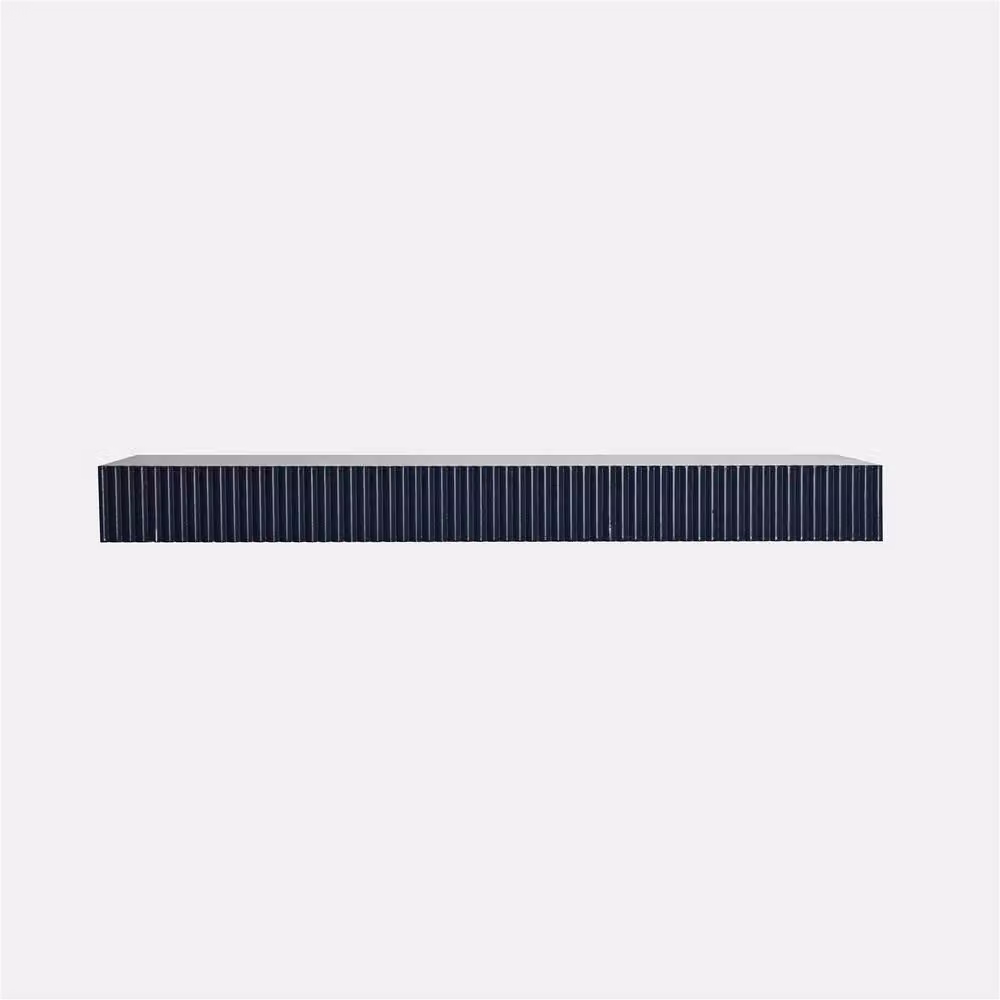 OHS Modern Ribbed Rectangle Wall Mounted Storage Shelf in Navy Blue – 2