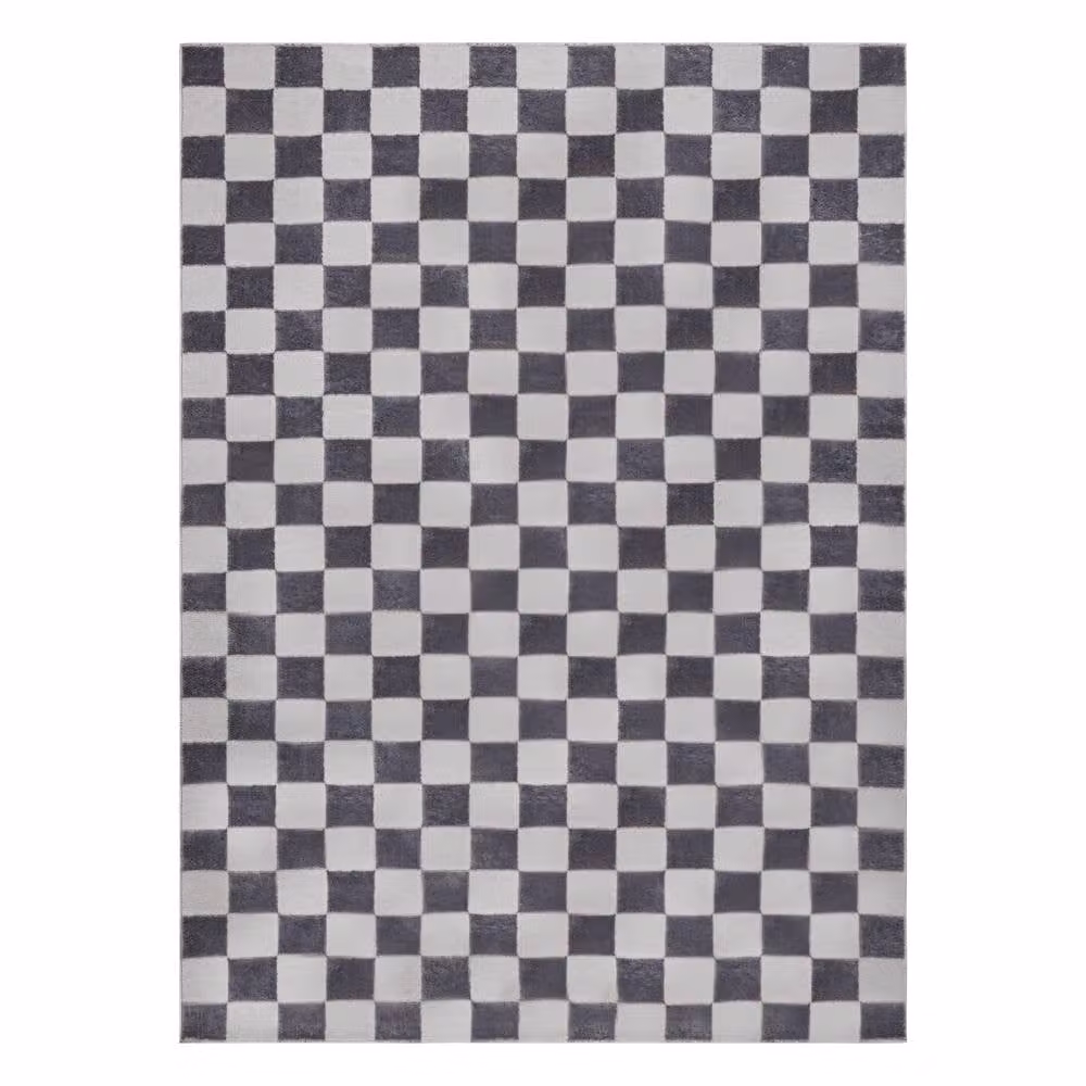 RugsX Aura Geometric Grey Polyester Rug, W: 120 cm, L: 170 cm – 2