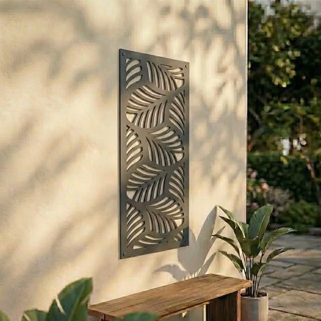 Laser Hut Weasel Mint Metal Wall Art in Anthracite Grey