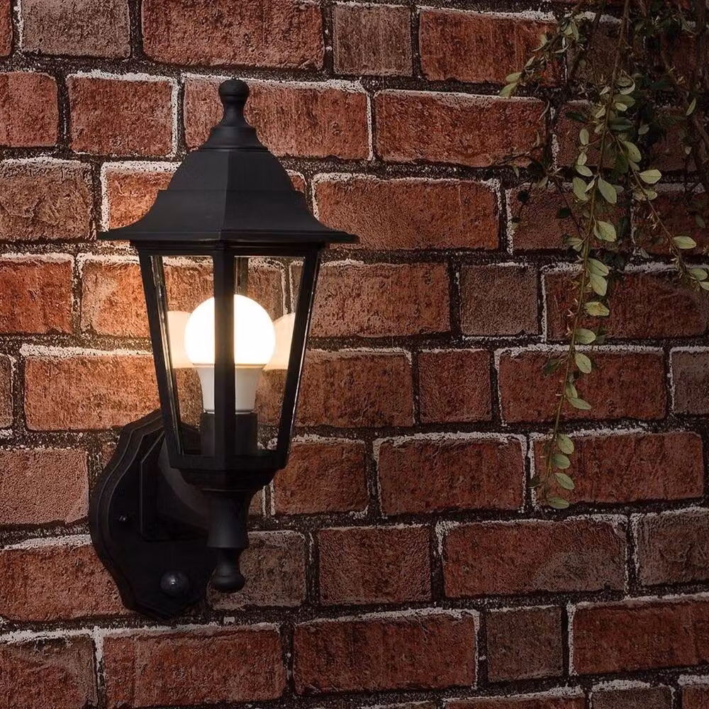 SPETLEK Black Outdoor Wall Lantern with PIR Motion Sensor and LED Bulb – 2