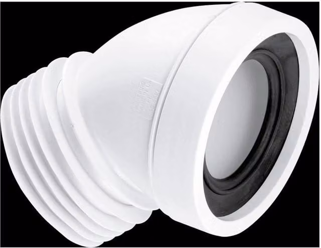 McAlpine 45 Degree Angle Rigid WC Connector in White – 1