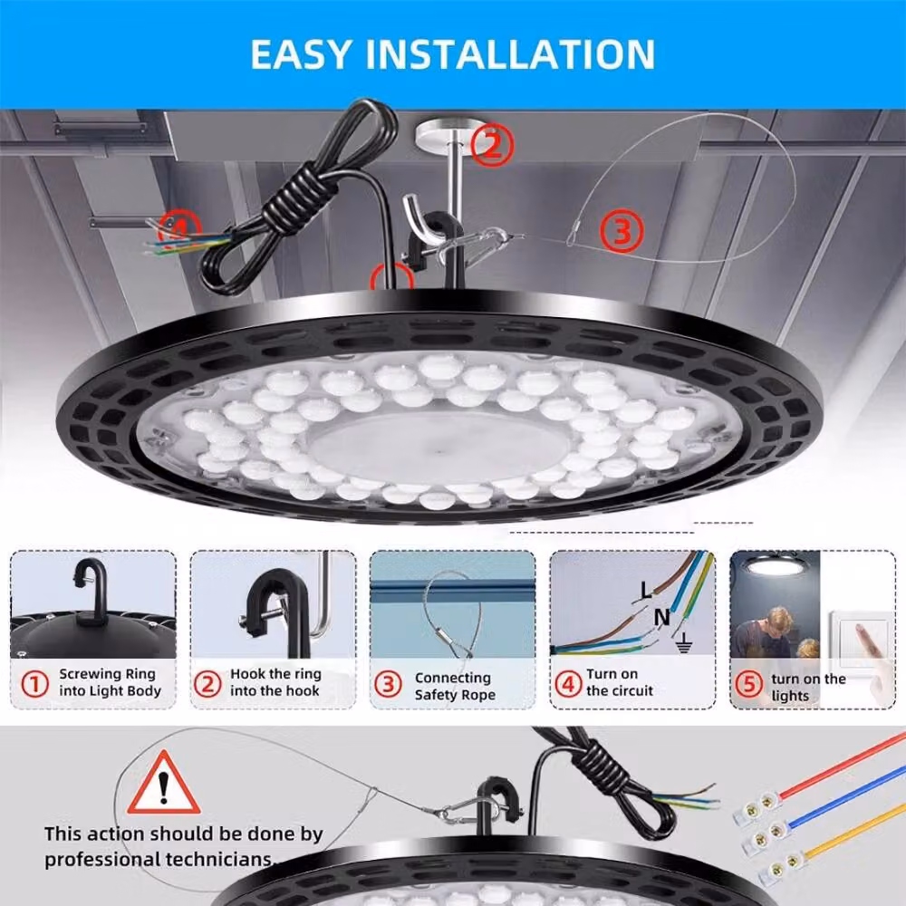 Kelvenix UFO 300W LED Floodlight in Black for Industrial Garages and Warehouses – 6