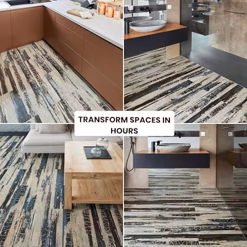 Novecrafto Self Adhesive Wood Look Vinyl Floor Planks, 7 Pack, Grey, Black and Beige, W/D/H: 91.4 x 15.2 x 15.2 cm – 9