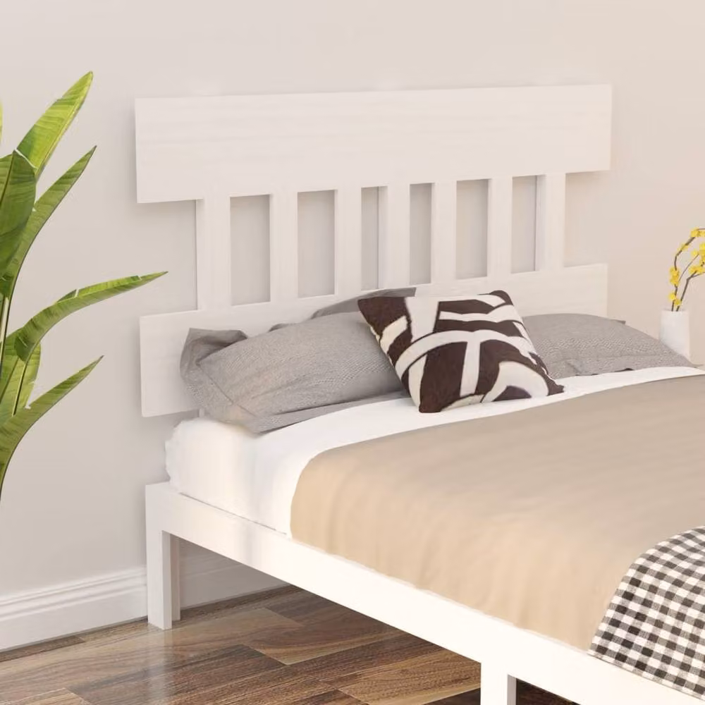 Berkfield Home Beautiful Bed Headboard in White Solid Pine Wood, W: 163.5 cm, D: 3 cm, H: 81 cm – 2