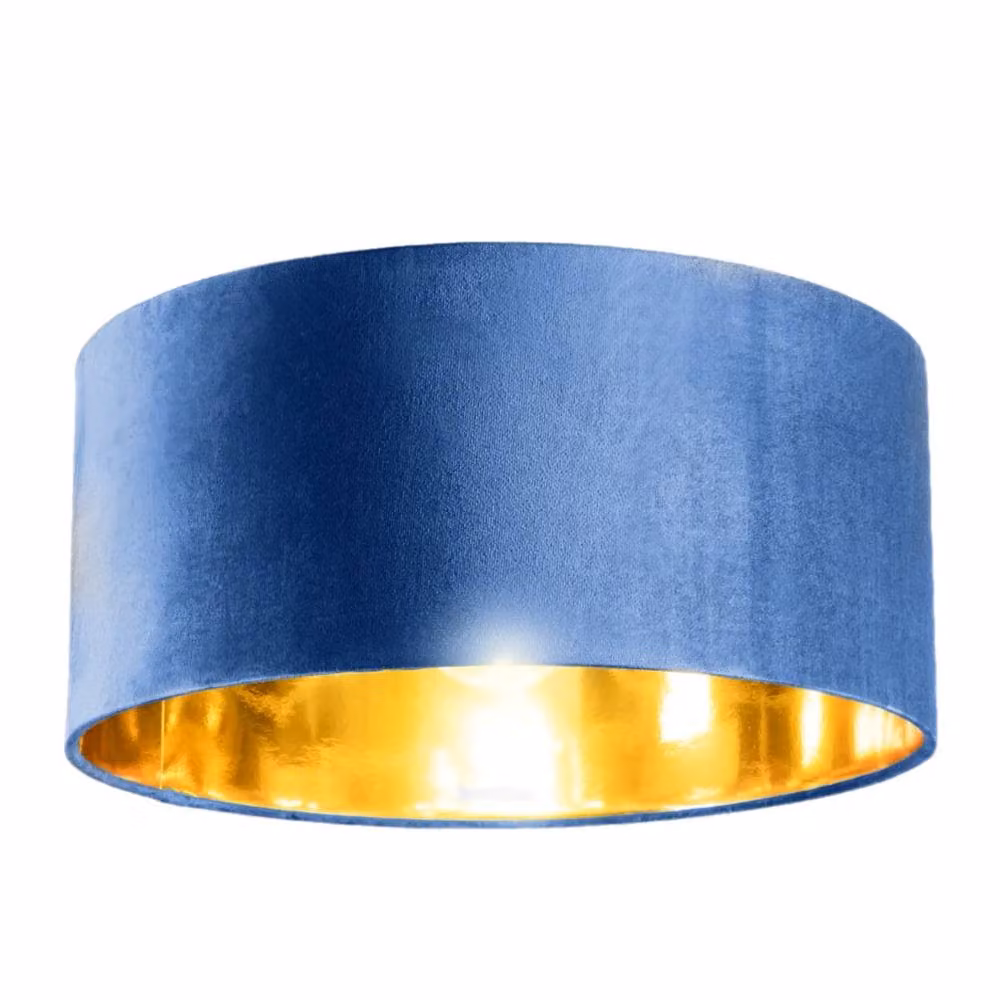 CGC Lighting Kyra Cream Angled Floor Lamp with 45cm Navy Velvet Lampshade – 3