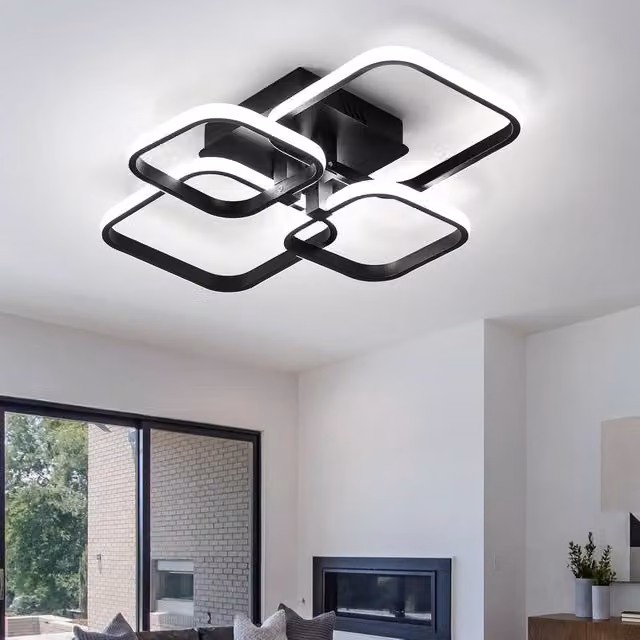 Goeco LED Square Ceiling Light, 60 W, 6500K Cool White, Black – 1