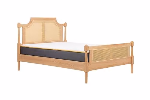 Birlea Geneva Rattan Oak Wooden Bed Frame, Brown, W/D/H: 180 x 150 x 115 cm – 1