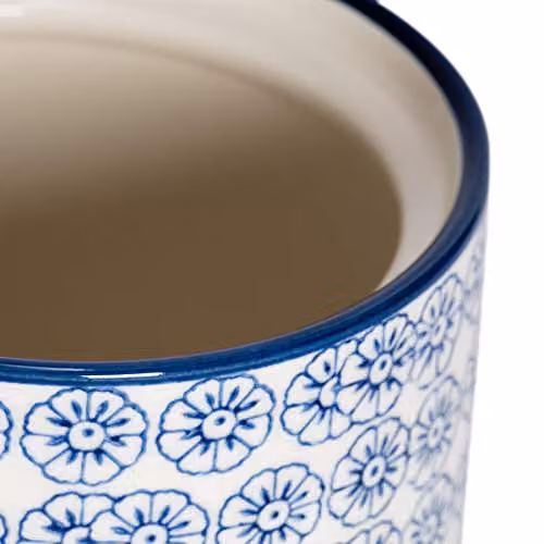Nicola Spring Floral Patterned Ceramic Kitchen Canisters, Pack of 3, Blue, 1 l – 2