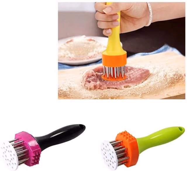 KDMK Multicolour Stainless Steel and Plastic Meat Needle Tenderizer for Steaks