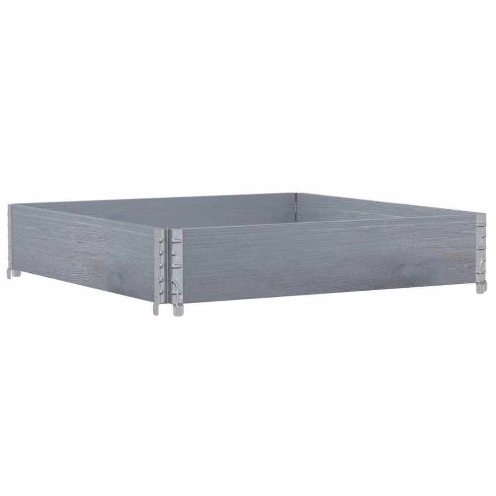 Berkfield Home Garden Grey Wooden Raised Bed Planter with Galvanised Steel, W/D/H: 100 x 100 x 100 cm – 2