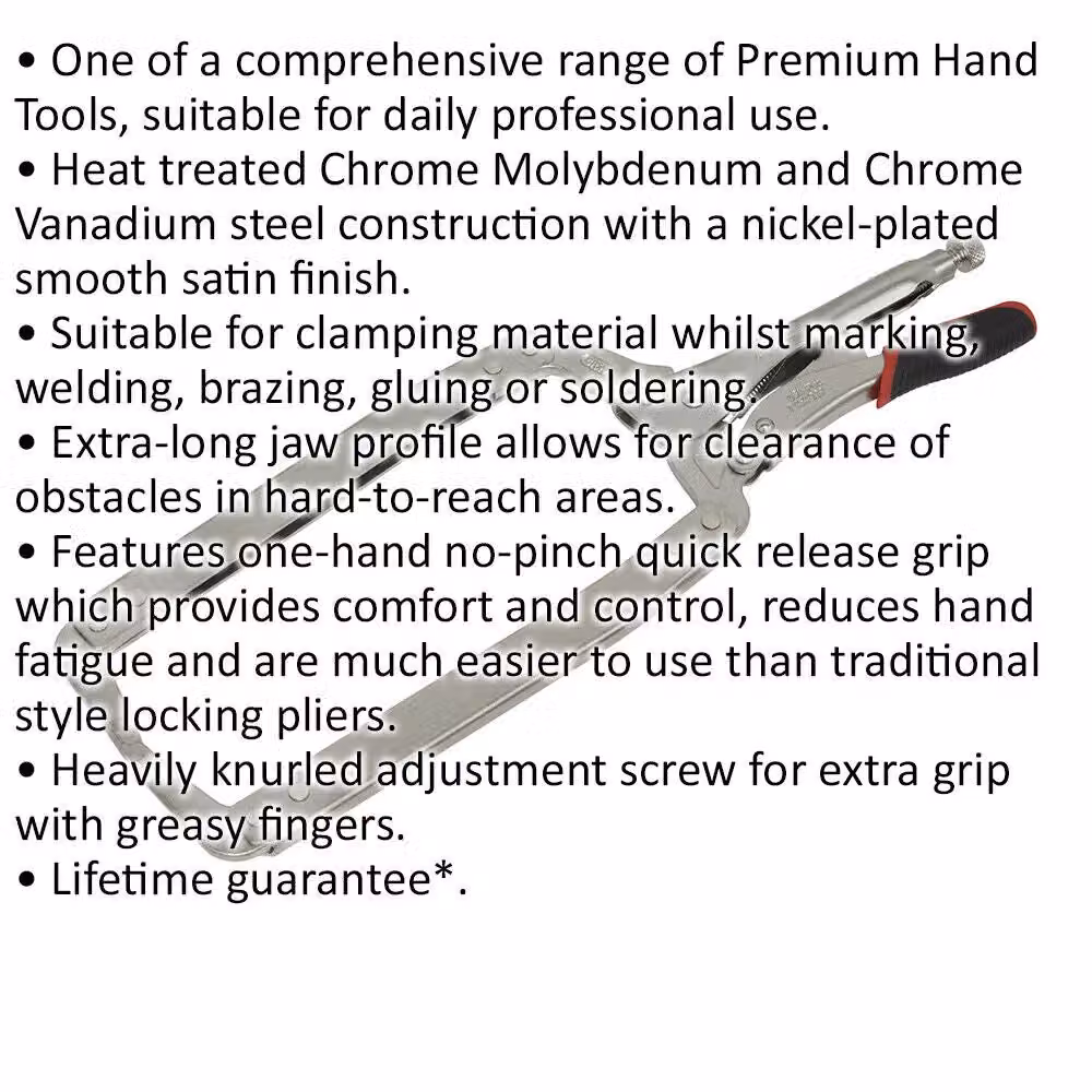 Loops 455mm Locking C-Clamp Pliers in Silver with 0-160mm Jaw Capacity