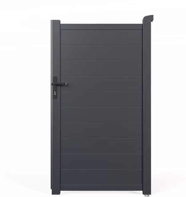 BillyOh Nova Single Pedestrian Full Privacy Aluminium Garden Swing Gate in Anthracite Grey, Height: 173 cm
