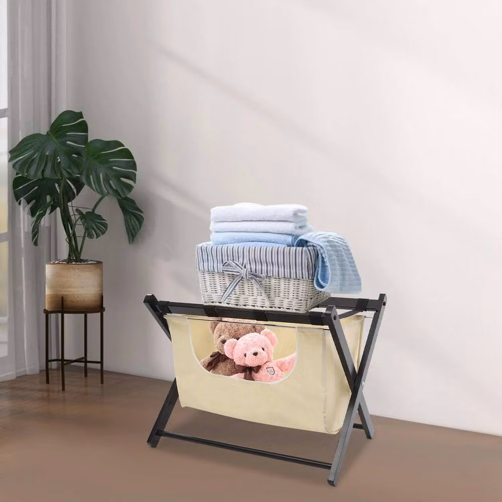 Kelvenix Modern Folding Luggage Rack in Beige – 4