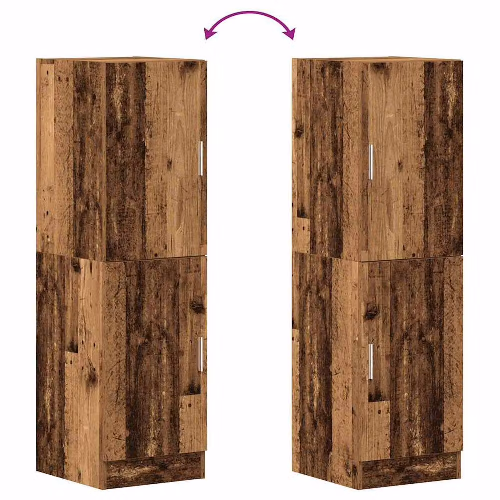 Berkfield Home Rustic Kitchen Cabinet in Brown Engineered Wood, W/D/H: 38 x 41.5 x 131.5 cm – 5