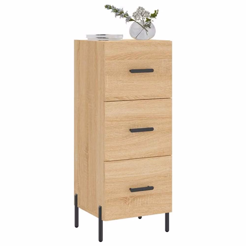 Berkfield Home Sonoma Oak Sideboard in Beige, W/D/H: 34.5 x 34.0 x 90.0 cm – 2