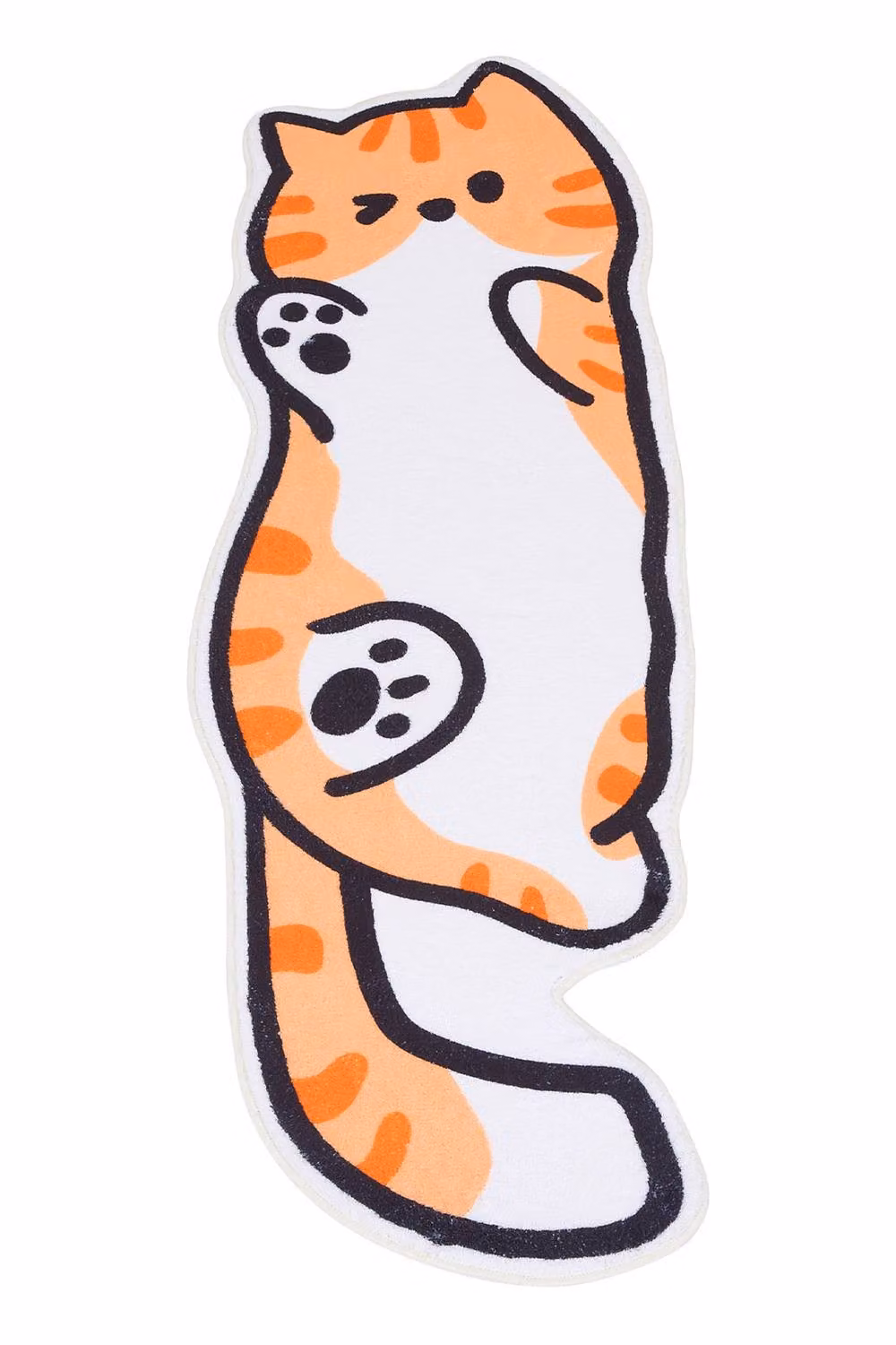 Living and Home Cartoon Cat Shaped Non-Slip Microfibre Area Rug in Orange, W/D/H: 40 x 120 cm – 3