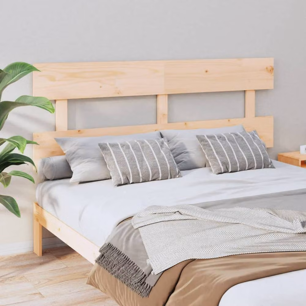 Berkfield Home Rustic Solid Wood Pine Bed Headboard in Tan, W/D/H: 154 x 3 x 81 cm – 2