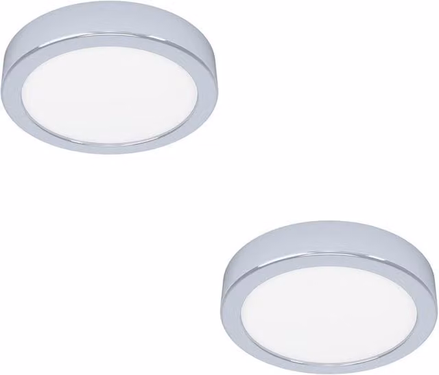 Loops 2 Pack Modern Round Chrome LED Ceiling Light with Bulbs Included