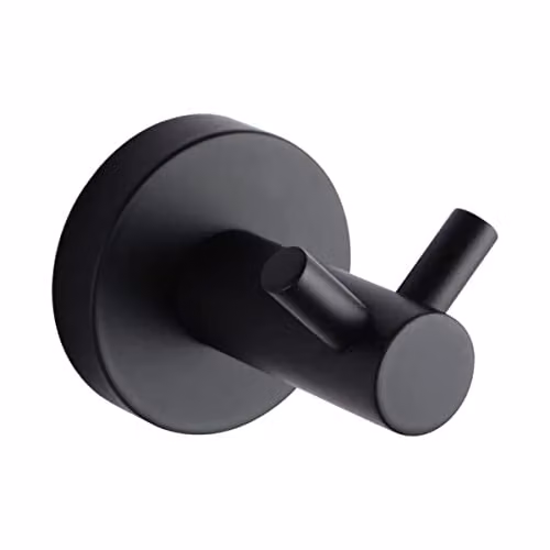 Nes Home Stainless Steel Round Wall Hook in Matte Black – 1