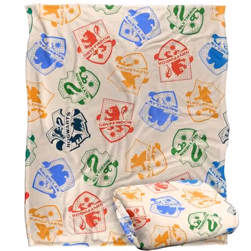Warner Brothers Harry Potter Multicolour Fleece Throw Blanket, W/D/H: 152 x 127 cm