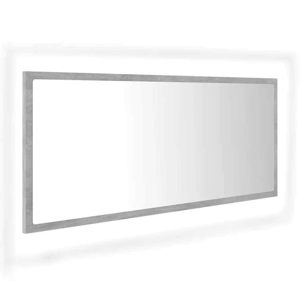 Berkfield Home LED Bathroom Mirror in Concrete Grey, W/D/H: 100 x 8.5 x 37 cm – 2