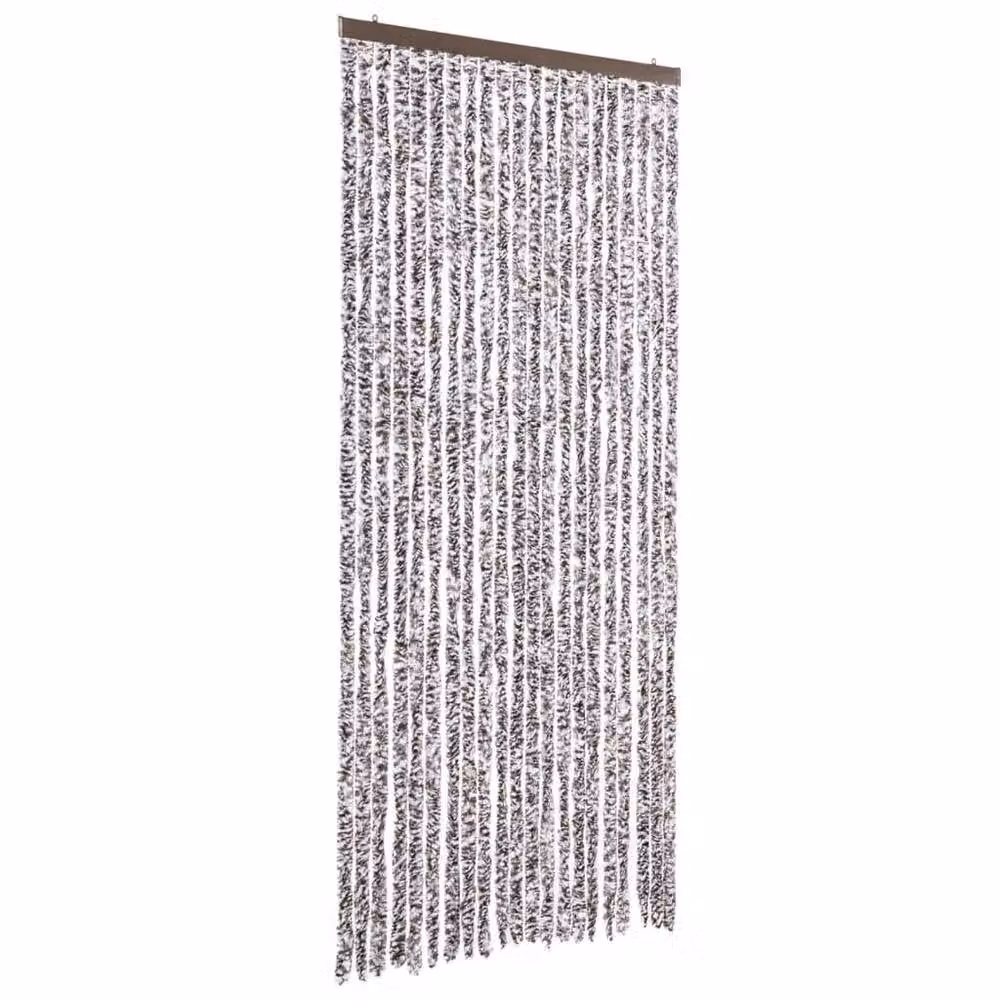 Berkfield Home Striped Chenille Insect Curtain in Brown and Beige, W/H: 90 x 200 cm – 2