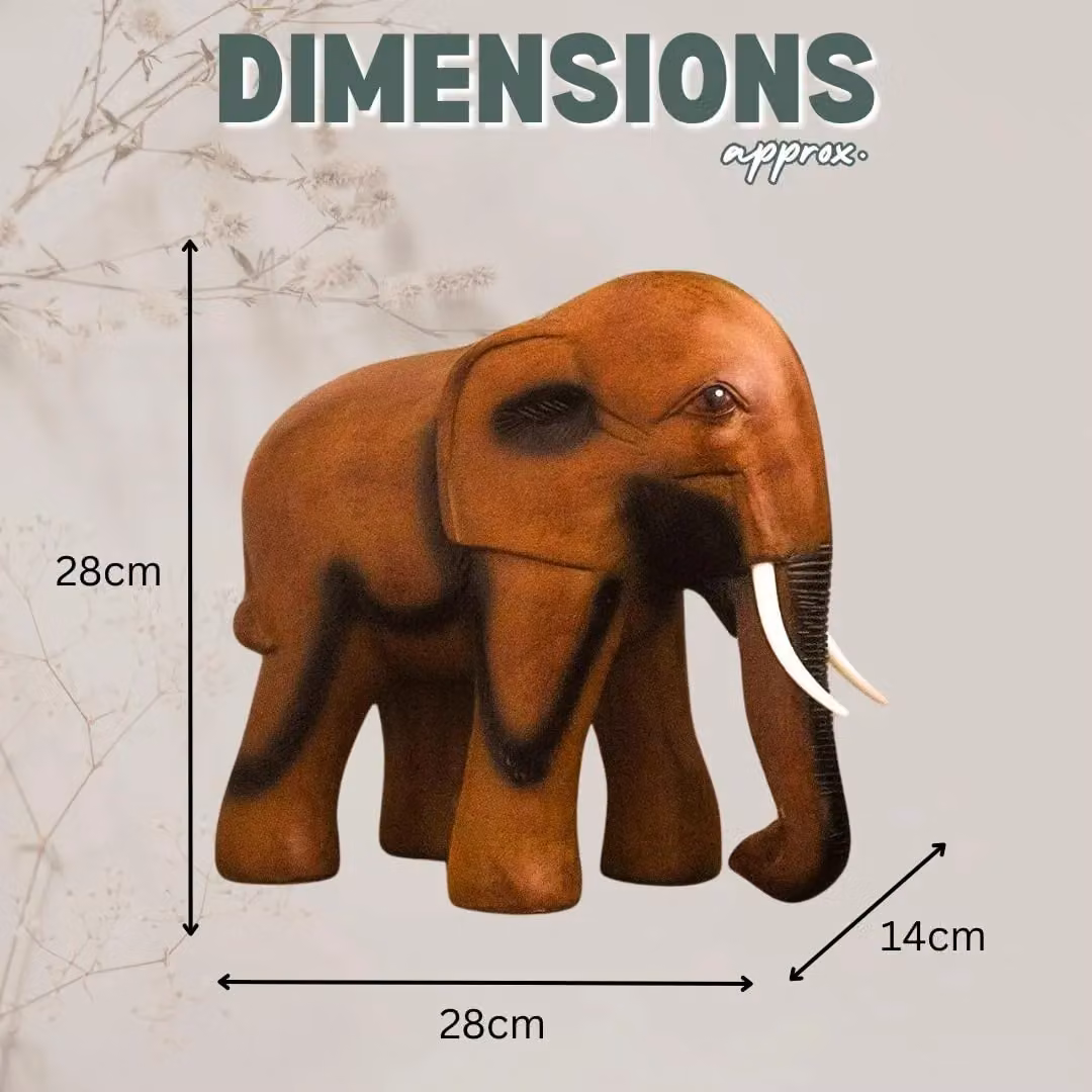 Marco Paul Brown African Elephant Garden Ornaments in Polyresin and Wood – 3