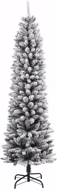 Berkfield Home Beautiful Flocked Green Artificial Christmas Tree with 150 LEDs, Height: 120 cm – 1