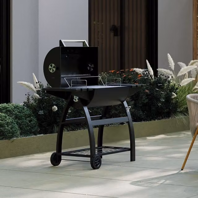 Charles Bentley 415 Charcoal BBQ with Thermometer in Black