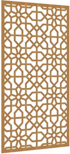 Berkfield Home Garden Moorish Geometric Wall Decoration, Brown Corten Steel, W: 105 cm, H: 55 cm