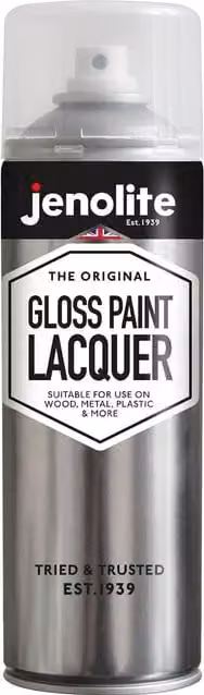 Jenolite Clear Gloss Lacquer Spray, Transparent