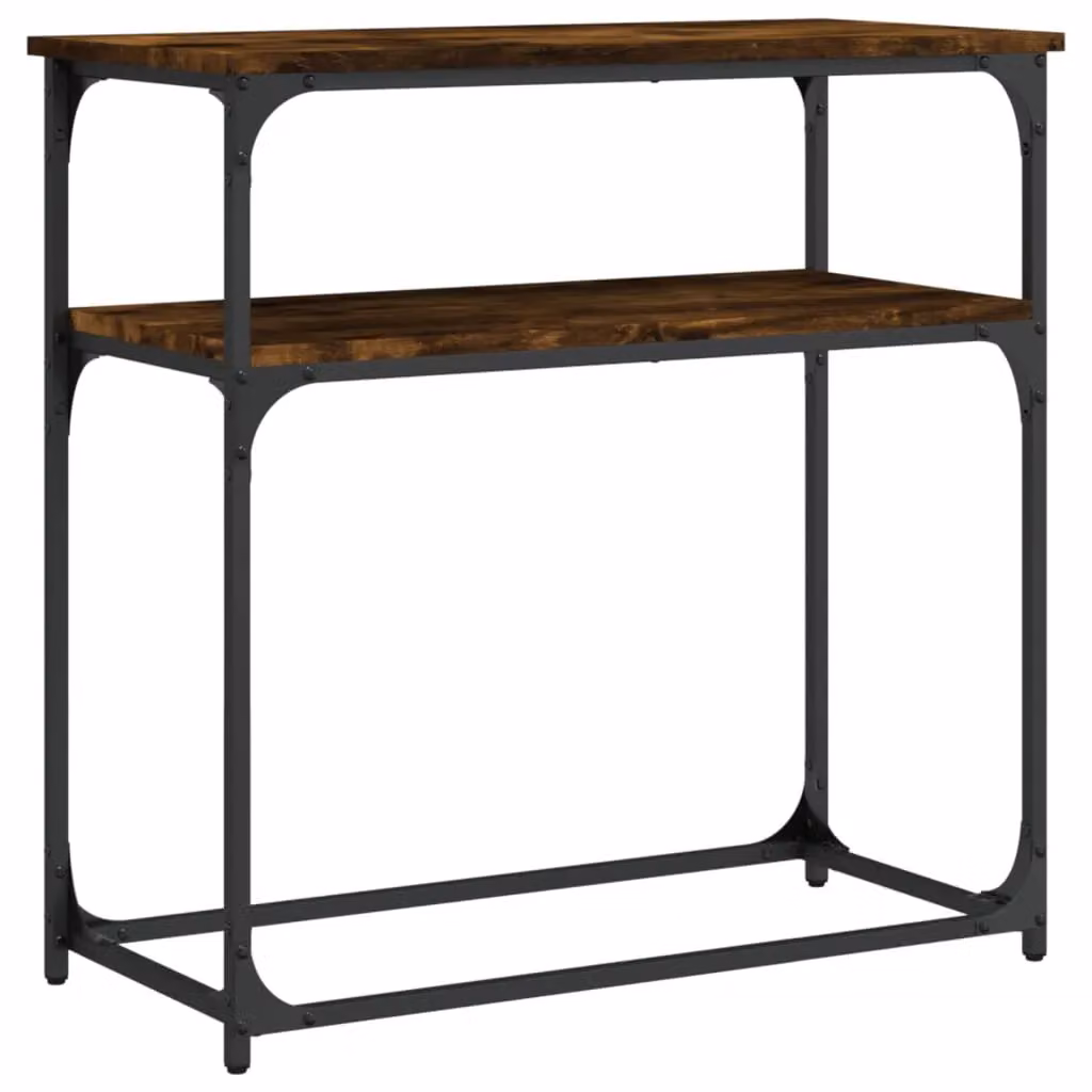 Berkfield Home Industrial Console Table in Smoked Oak Brown, W/D/H: 75 x 35.5 x 75 cm – 2