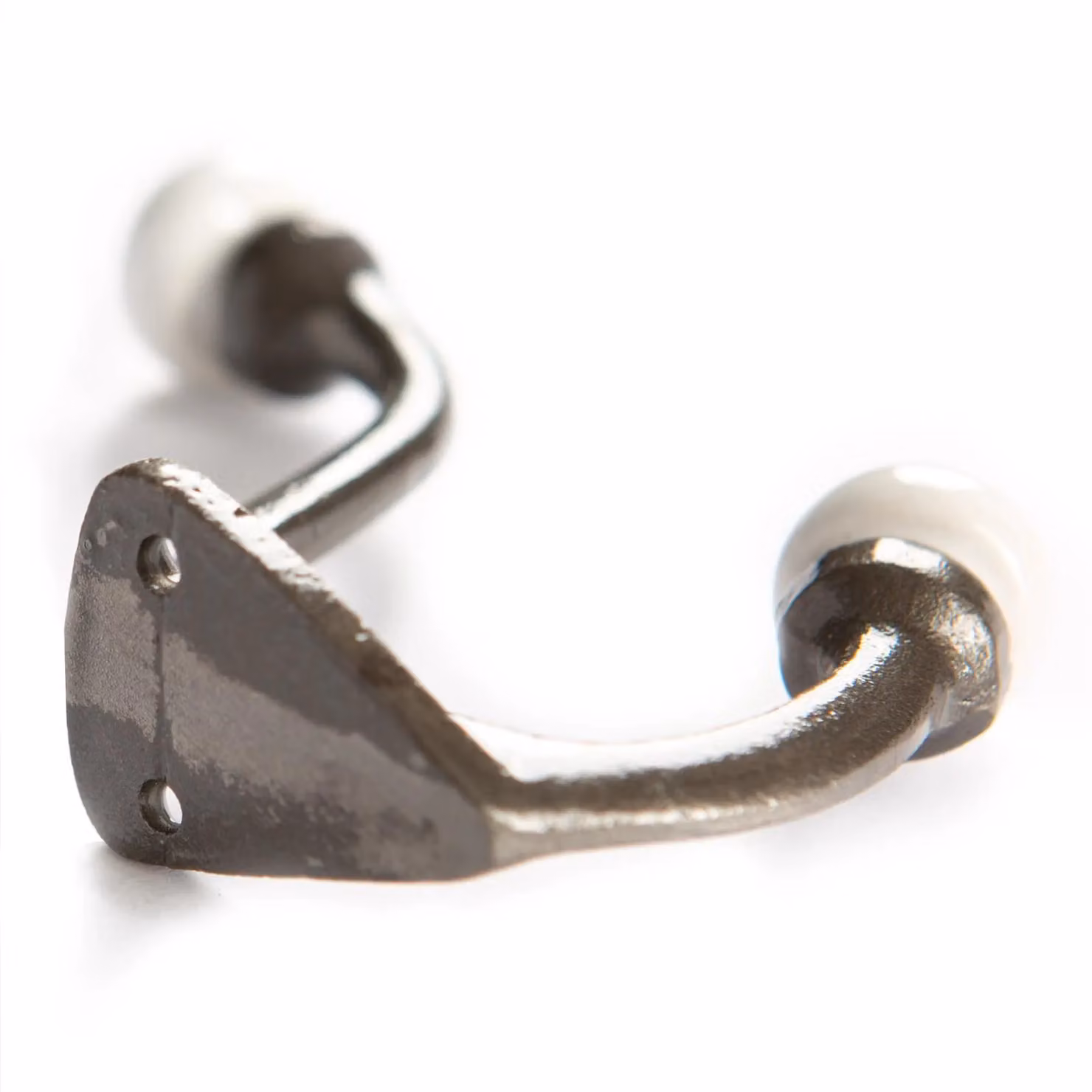 Hammer and Tongs White and Grey Ceramic Ball Hat and Coat Wall Hooks, Pack of 5, W: 30 mm, H: 105 mm – 2