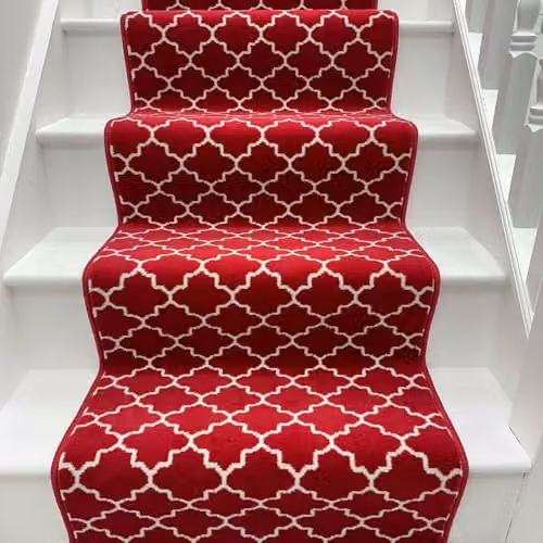 runrug Avanti Stair Runner Carpet in Red, W: 60 cm, L: 480 cm – 6