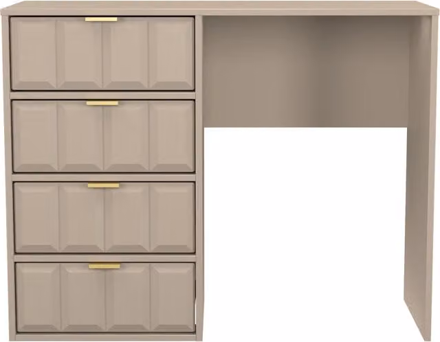 2 U Metro 4 Drawer Vanity in Light Brown and Gold