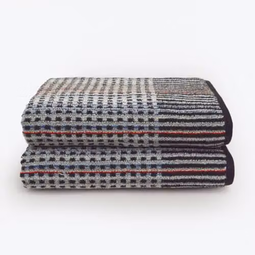 Allure Bath Fashions Odyssey Carnival Zero Twist Bath Sheets, Pack of 2, Multicoloured Patterned, 100% Recycled Cotton, W: 90 cm, L: 145 cm