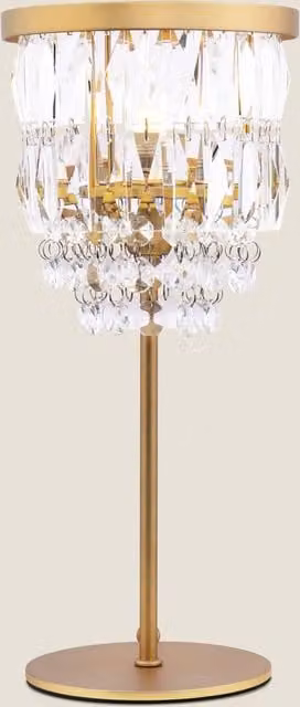 Laura Ashley Rhosill Faceted Glass Table Lamp in Gold and Brass